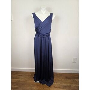 Seraphine Luxe‎ Navy Jersey Wrap Nursing Gown Malia Maternity Formal Size 8